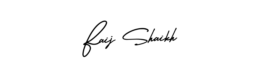 It looks lik you need a new signature style for name Faij Shaikh. Design unique handwritten (AmerikaSignatureDemo-Regular) signature with our free signature maker in just a few clicks. Faij Shaikh signature style 3 images and pictures png