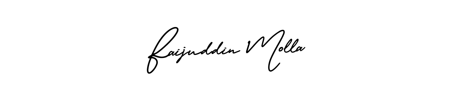 Make a beautiful signature design for name Faijuddin Molla. With this signature (AmerikaSignatureDemo-Regular) style, you can create a handwritten signature for free. Faijuddin Molla signature style 3 images and pictures png