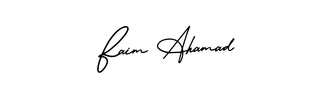 The best way (AmerikaSignatureDemo-Regular) to make a short signature is to pick only two or three words in your name. The name Faim Ahamad include a total of six letters. For converting this name. Faim Ahamad signature style 3 images and pictures png