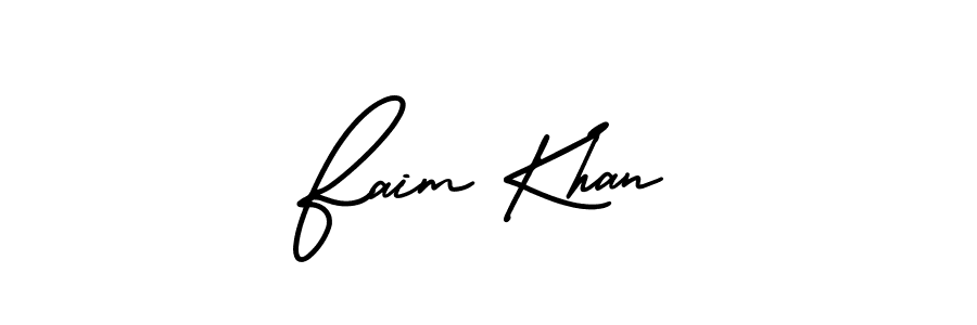 Use a signature maker to create a handwritten signature online. With this signature software, you can design (AmerikaSignatureDemo-Regular) your own signature for name Faim Khan. Faim Khan signature style 3 images and pictures png