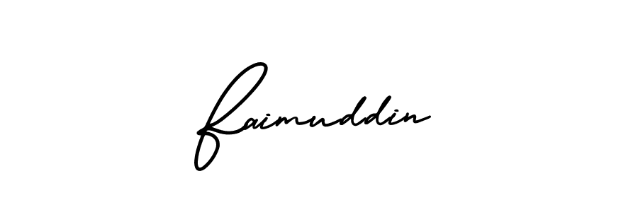 How to make Faimuddin name signature. Use AmerikaSignatureDemo-Regular style for creating short signs online. This is the latest handwritten sign. Faimuddin signature style 3 images and pictures png