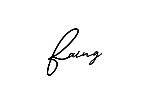 How to make Faing name signature. Use AmerikaSignatureDemo-Regular style for creating short signs online. This is the latest handwritten sign. Faing signature style 3 images and pictures png