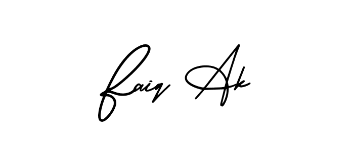 Create a beautiful signature design for name Faiq Ak. With this signature (AmerikaSignatureDemo-Regular) fonts, you can make a handwritten signature for free. Faiq Ak signature style 3 images and pictures png