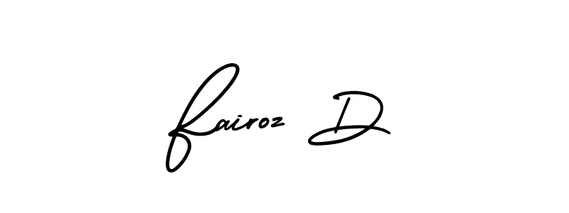 You should practise on your own different ways (AmerikaSignatureDemo-Regular) to write your name (Fairoz D) in signature. don't let someone else do it for you. Fairoz D signature style 3 images and pictures png