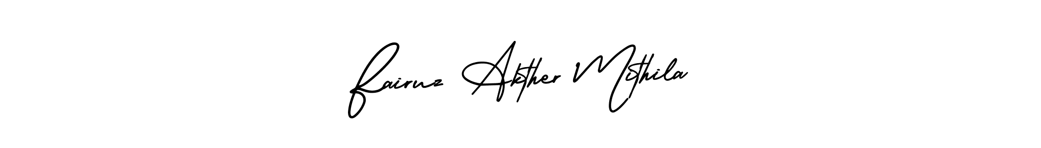 The best way (AmerikaSignatureDemo-Regular) to make a short signature is to pick only two or three words in your name. The name Fairuz Akther Mithila include a total of six letters. For converting this name. Fairuz Akther Mithila signature style 3 images and pictures png