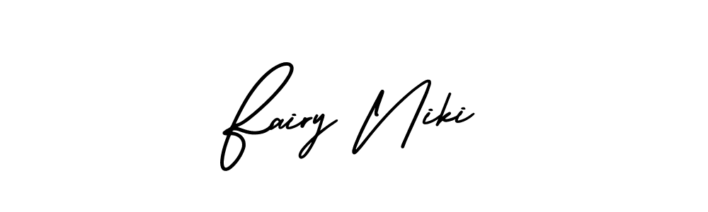 AmerikaSignatureDemo-Regular is a professional signature style that is perfect for those who want to add a touch of class to their signature. It is also a great choice for those who want to make their signature more unique. Get Fairy Niki name to fancy signature for free. Fairy Niki signature style 3 images and pictures png