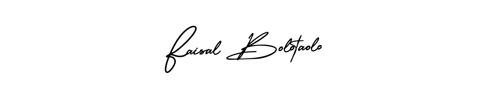 The best way (AmerikaSignatureDemo-Regular) to make a short signature is to pick only two or three words in your name. The name Faisal Bolotaolo include a total of six letters. For converting this name. Faisal Bolotaolo signature style 3 images and pictures png