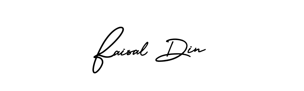 The best way (AmerikaSignatureDemo-Regular) to make a short signature is to pick only two or three words in your name. The name Faisal Din include a total of six letters. For converting this name. Faisal Din signature style 3 images and pictures png
