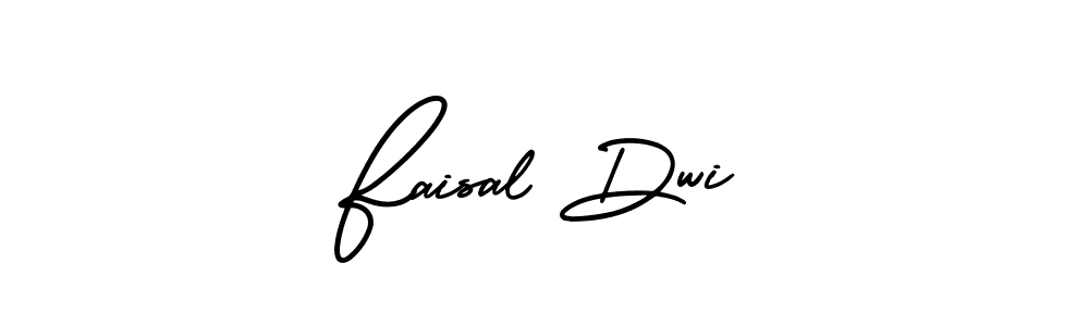 How to make Faisal Dwi name signature. Use AmerikaSignatureDemo-Regular style for creating short signs online. This is the latest handwritten sign. Faisal Dwi signature style 3 images and pictures png