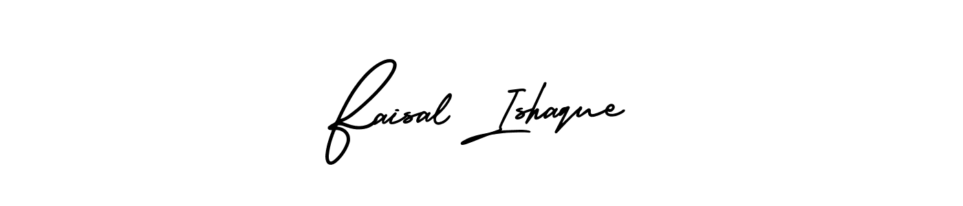 How to Draw Faisal Ishaque signature style? AmerikaSignatureDemo-Regular is a latest design signature styles for name Faisal Ishaque. Faisal Ishaque signature style 3 images and pictures png