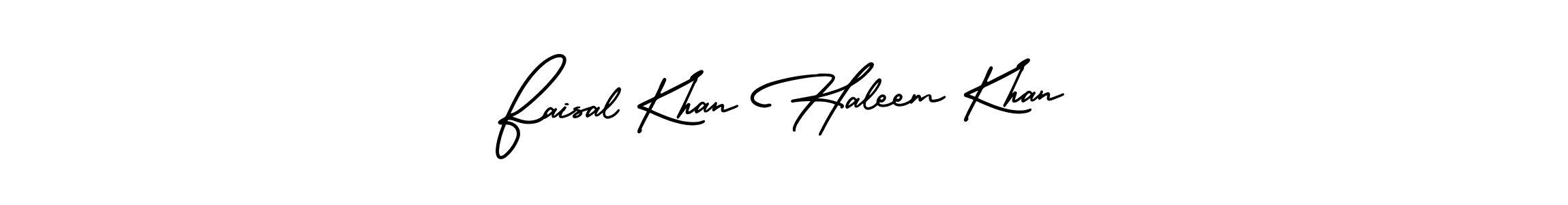 How to make Faisal Khan Haleem Khan name signature. Use AmerikaSignatureDemo-Regular style for creating short signs online. This is the latest handwritten sign. Faisal Khan Haleem Khan signature style 3 images and pictures png