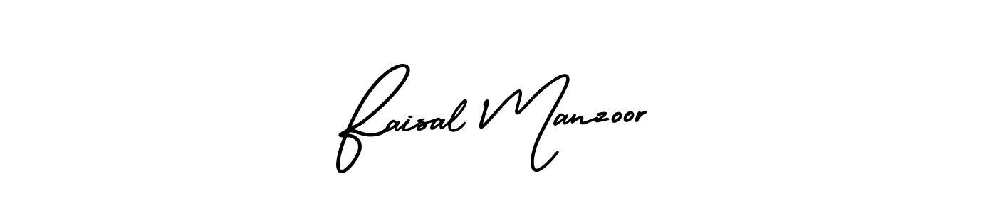 You should practise on your own different ways (AmerikaSignatureDemo-Regular) to write your name (Faisal Manzoor) in signature. don't let someone else do it for you. Faisal Manzoor signature style 3 images and pictures png