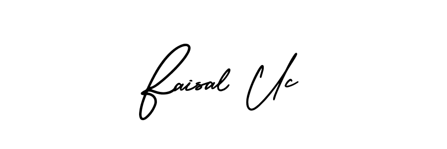 Faisal Uc stylish signature style. Best Handwritten Sign (AmerikaSignatureDemo-Regular) for my name. Handwritten Signature Collection Ideas for my name Faisal Uc. Faisal Uc signature style 3 images and pictures png