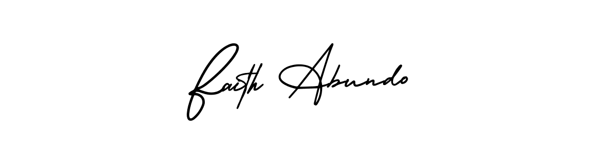 Make a short Faith Abundo signature style. Manage your documents anywhere anytime using AmerikaSignatureDemo-Regular. Create and add eSignatures, submit forms, share and send files easily. Faith Abundo signature style 3 images and pictures png