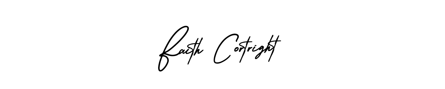 Make a beautiful signature design for name Faith Cortright. With this signature (AmerikaSignatureDemo-Regular) style, you can create a handwritten signature for free. Faith Cortright signature style 3 images and pictures png