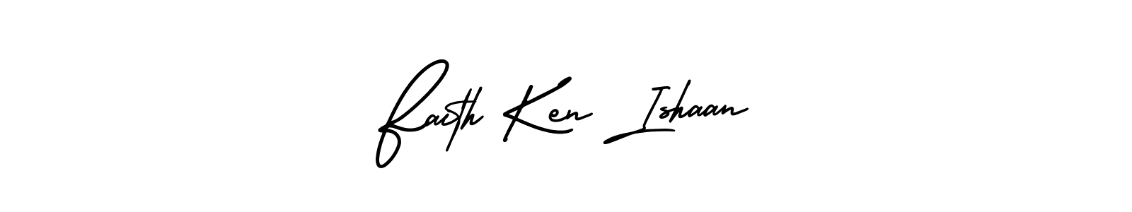Faith Ken Ishaan stylish signature style. Best Handwritten Sign (AmerikaSignatureDemo-Regular) for my name. Handwritten Signature Collection Ideas for my name Faith Ken Ishaan. Faith Ken Ishaan signature style 3 images and pictures png