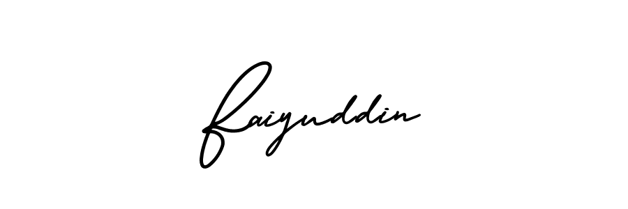 It looks lik you need a new signature style for name Faiyuddin. Design unique handwritten (AmerikaSignatureDemo-Regular) signature with our free signature maker in just a few clicks. Faiyuddin signature style 3 images and pictures png