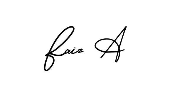 Make a beautiful signature design for name Faiz A. With this signature (AmerikaSignatureDemo-Regular) style, you can create a handwritten signature for free. Faiz A signature style 3 images and pictures png