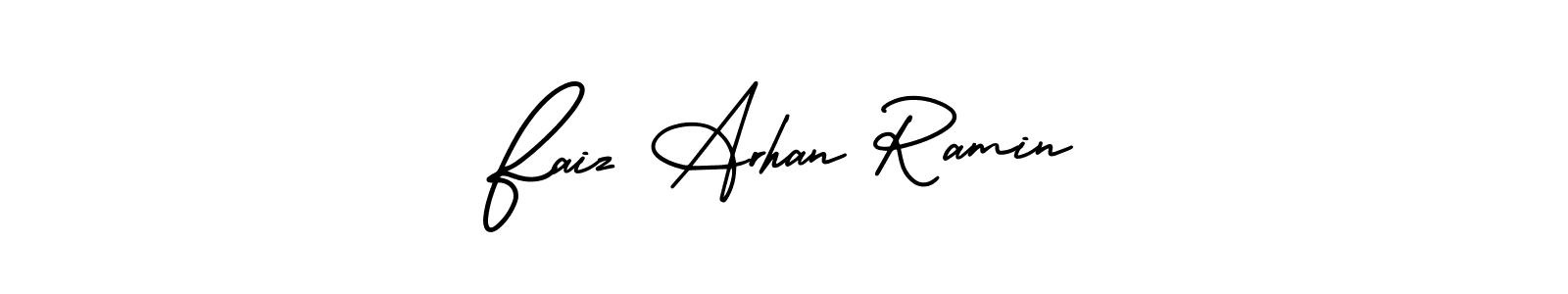 if you are searching for the best signature style for your name Faiz Arhan Ramin. so please give up your signature search. here we have designed multiple signature styles  using AmerikaSignatureDemo-Regular. Faiz Arhan Ramin signature style 3 images and pictures png