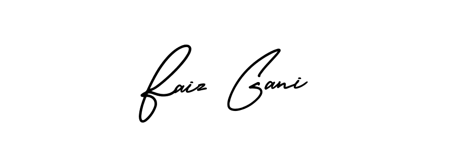 How to make Faiz Gani name signature. Use AmerikaSignatureDemo-Regular style for creating short signs online. This is the latest handwritten sign. Faiz Gani signature style 3 images and pictures png