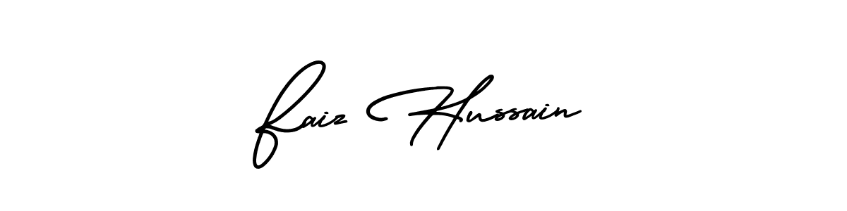 Make a beautiful signature design for name Faiz Hussain. With this signature (AmerikaSignatureDemo-Regular) style, you can create a handwritten signature for free. Faiz Hussain signature style 3 images and pictures png