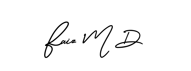 Use a signature maker to create a handwritten signature online. With this signature software, you can design (AmerikaSignatureDemo-Regular) your own signature for name Faiz M D. Faiz M D signature style 3 images and pictures png