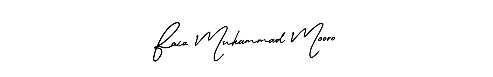 You should practise on your own different ways (AmerikaSignatureDemo-Regular) to write your name (Faiz Muhammad Mooro) in signature. don't let someone else do it for you. Faiz Muhammad Mooro signature style 3 images and pictures png