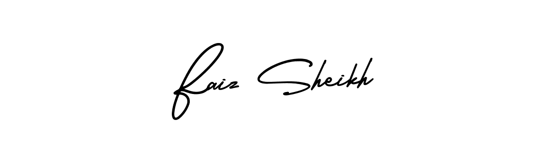 How to make Faiz Sheikh name signature. Use AmerikaSignatureDemo-Regular style for creating short signs online. This is the latest handwritten sign. Faiz Sheikh signature style 3 images and pictures png
