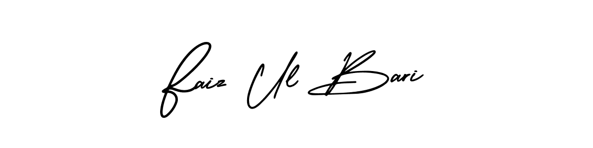 How to make Faiz Ul Bari name signature. Use AmerikaSignatureDemo-Regular style for creating short signs online. This is the latest handwritten sign. Faiz Ul Bari signature style 3 images and pictures png