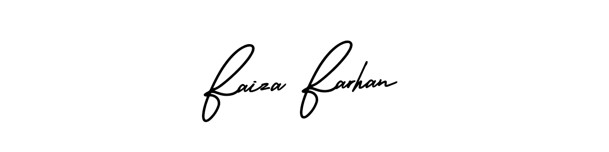 How to make Faiza Farhan name signature. Use AmerikaSignatureDemo-Regular style for creating short signs online. This is the latest handwritten sign. Faiza Farhan signature style 3 images and pictures png