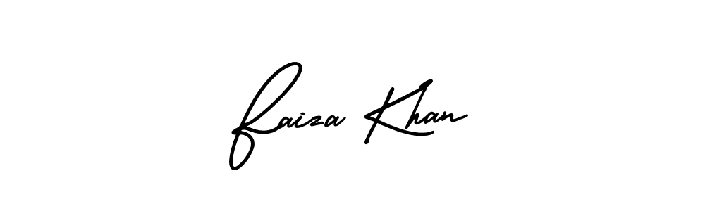 You should practise on your own different ways (AmerikaSignatureDemo-Regular) to write your name (Faiza Khan) in signature. don't let someone else do it for you. Faiza Khan signature style 3 images and pictures png