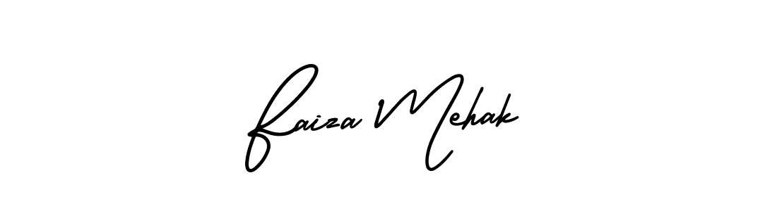 Similarly AmerikaSignatureDemo-Regular is the best handwritten signature design. Signature creator online .You can use it as an online autograph creator for name Faiza Mehak. Faiza Mehak signature style 3 images and pictures png