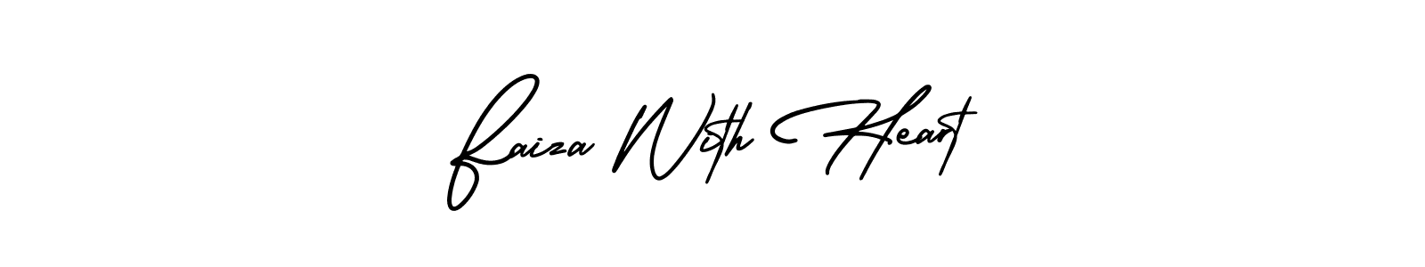 The best way (AmerikaSignatureDemo-Regular) to make a short signature is to pick only two or three words in your name. The name Faiza With Heart include a total of six letters. For converting this name. Faiza With Heart signature style 3 images and pictures png