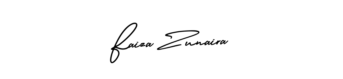 Make a beautiful signature design for name Faiza Zunaira. With this signature (AmerikaSignatureDemo-Regular) style, you can create a handwritten signature for free. Faiza Zunaira signature style 3 images and pictures png