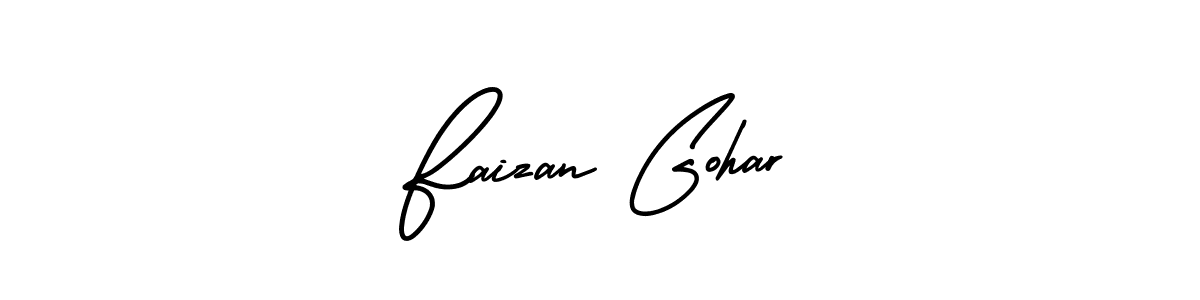 Use a signature maker to create a handwritten signature online. With this signature software, you can design (AmerikaSignatureDemo-Regular) your own signature for name Faizan Gohar. Faizan Gohar signature style 3 images and pictures png