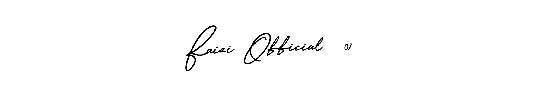 It looks lik you need a new signature style for name Faizi Official  07. Design unique handwritten (AmerikaSignatureDemo-Regular) signature with our free signature maker in just a few clicks. Faizi Official  07 signature style 3 images and pictures png