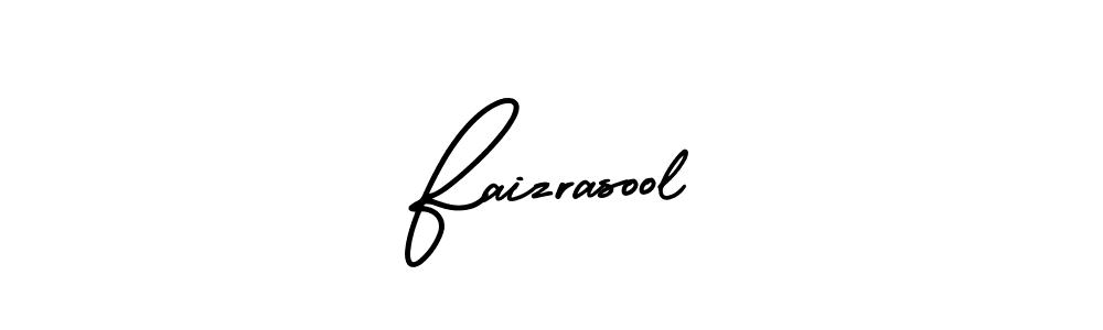 You should practise on your own different ways (AmerikaSignatureDemo-Regular) to write your name (Faizrasool) in signature. don't let someone else do it for you. Faizrasool signature style 3 images and pictures png