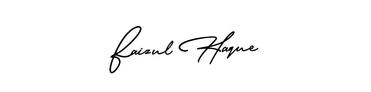 The best way (AmerikaSignatureDemo-Regular) to make a short signature is to pick only two or three words in your name. The name Faizul Haque include a total of six letters. For converting this name. Faizul Haque signature style 3 images and pictures png