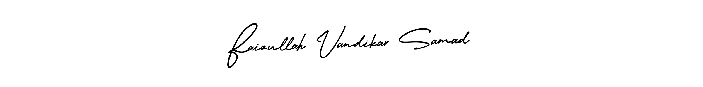 The best way (AmerikaSignatureDemo-Regular) to make a short signature is to pick only two or three words in your name. The name Faizullah Vandikar Samad include a total of six letters. For converting this name. Faizullah Vandikar Samad signature style 3 images and pictures png