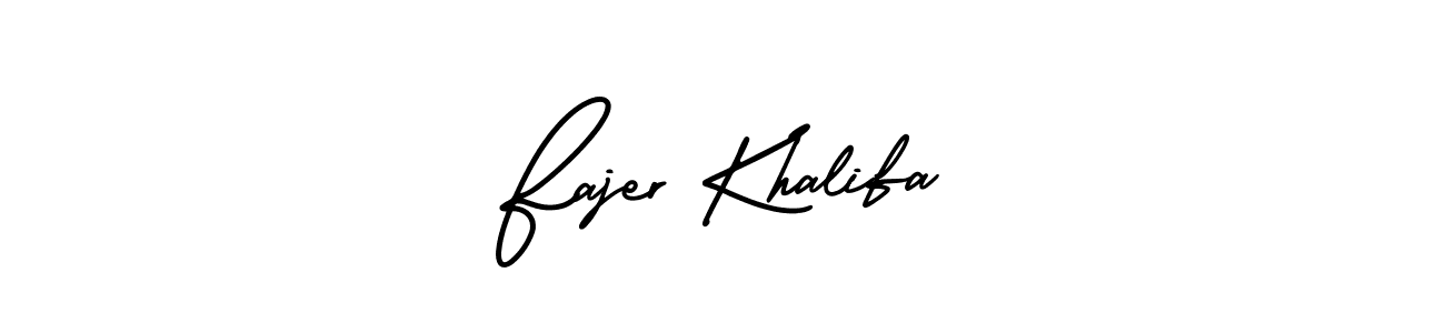 Use a signature maker to create a handwritten signature online. With this signature software, you can design (AmerikaSignatureDemo-Regular) your own signature for name Fajer Khalifa. Fajer Khalifa signature style 3 images and pictures png