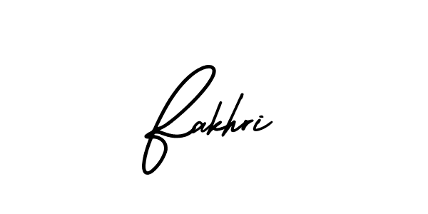 Design your own signature with our free online signature maker. With this signature software, you can create a handwritten (AmerikaSignatureDemo-Regular) signature for name Fakhri. Fakhri signature style 3 images and pictures png