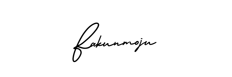 How to make Fakunmoju name signature. Use AmerikaSignatureDemo-Regular style for creating short signs online. This is the latest handwritten sign. Fakunmoju signature style 3 images and pictures png