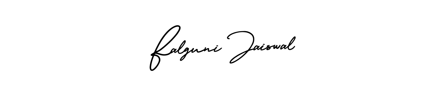 if you are searching for the best signature style for your name Falguni Jaiswal. so please give up your signature search. here we have designed multiple signature styles  using AmerikaSignatureDemo-Regular. Falguni Jaiswal signature style 3 images and pictures png