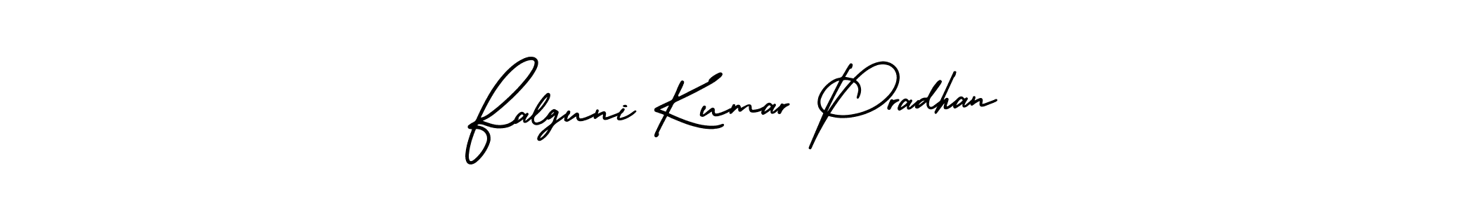 You should practise on your own different ways (AmerikaSignatureDemo-Regular) to write your name (Falguni Kumar Pradhan) in signature. don't let someone else do it for you. Falguni Kumar Pradhan signature style 3 images and pictures png
