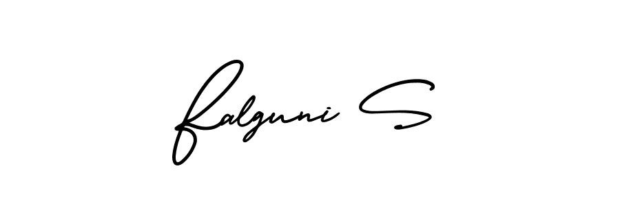 Also You can easily find your signature by using the search form. We will create Falguni S name handwritten signature images for you free of cost using AmerikaSignatureDemo-Regular sign style. Falguni S signature style 3 images and pictures png