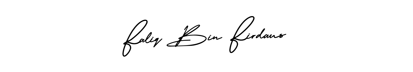 Create a beautiful signature design for name Faliq Bin Firdaus. With this signature (AmerikaSignatureDemo-Regular) fonts, you can make a handwritten signature for free. Faliq Bin Firdaus signature style 3 images and pictures png