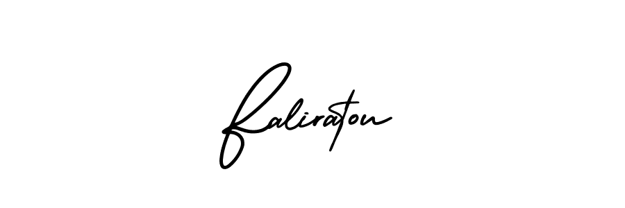 You should practise on your own different ways (AmerikaSignatureDemo-Regular) to write your name (Faliratou) in signature. don't let someone else do it for you. Faliratou signature style 3 images and pictures png