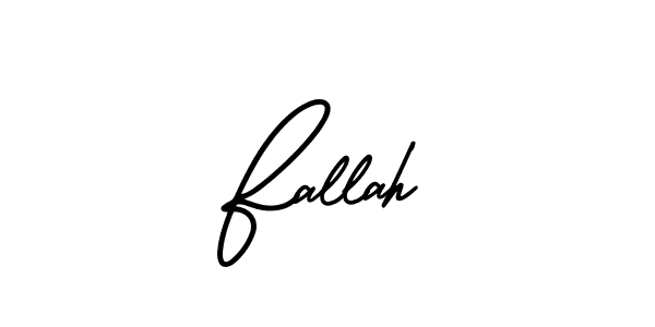 How to make Fallah name signature. Use AmerikaSignatureDemo-Regular style for creating short signs online. This is the latest handwritten sign. Fallah signature style 3 images and pictures png