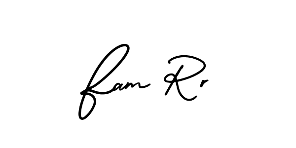 Fam Rr stylish signature style. Best Handwritten Sign (AmerikaSignatureDemo-Regular) for my name. Handwritten Signature Collection Ideas for my name Fam Rr. Fam Rr signature style 3 images and pictures png