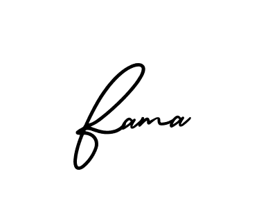 Create a beautiful signature design for name Fama. With this signature (AmerikaSignatureDemo-Regular) fonts, you can make a handwritten signature for free. Fama signature style 3 images and pictures png